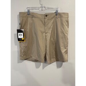 Adidas Mens Khaki Tech Fit‎ Flat Front Golf Shorts Size 40 NWT